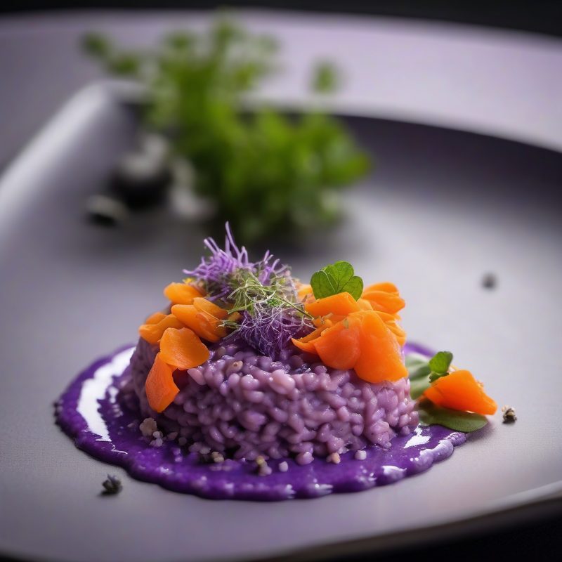 Blue Crab Risotto with Violet Carrot Cream