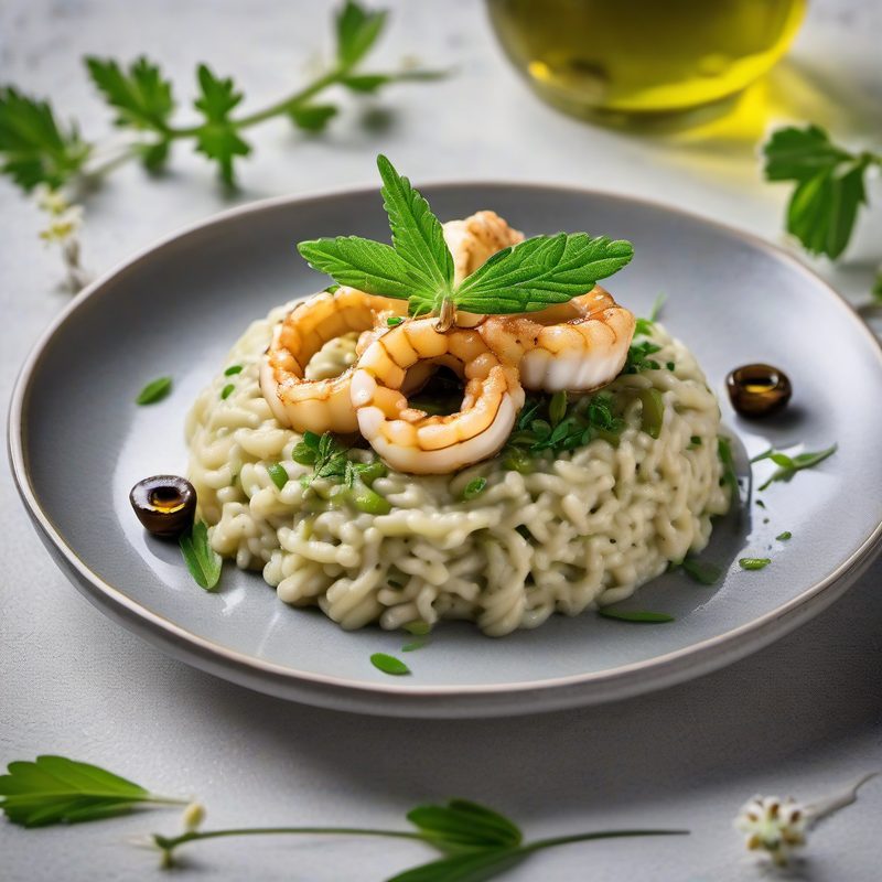 Borage Risotto with Calamari