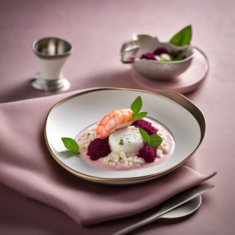 Champagne, Beet and Shrimp Risotto