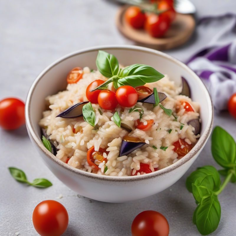 Eggplant and Cherry Tomato Risotto