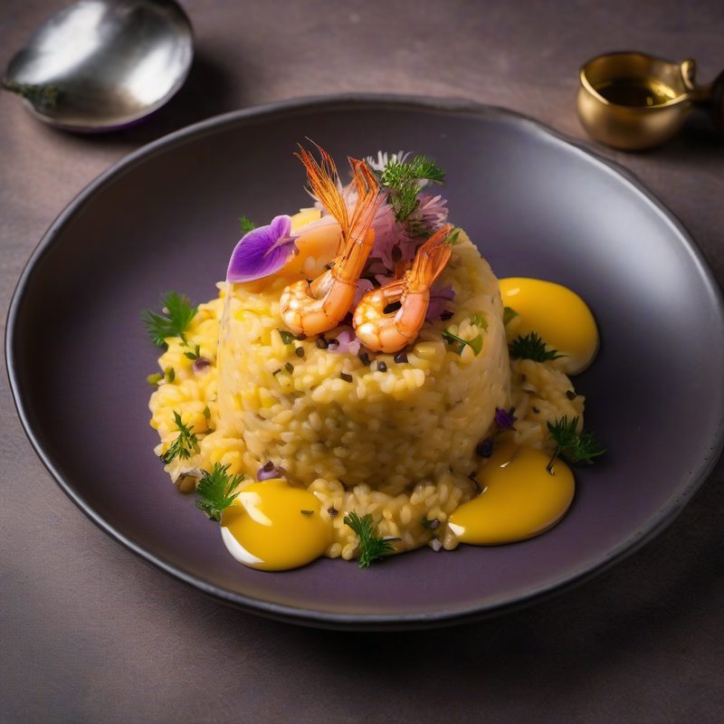 Milanese Risotto with Violet Shrimp