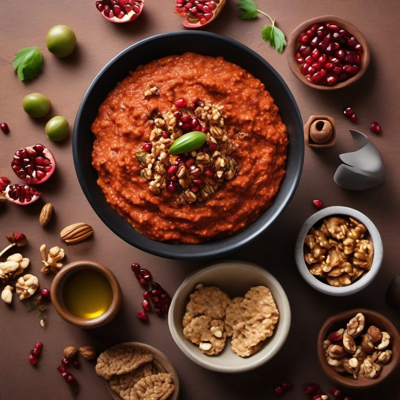 Muhammara (Syrian Red Pepper and Walnut Dip with Black Garlic)