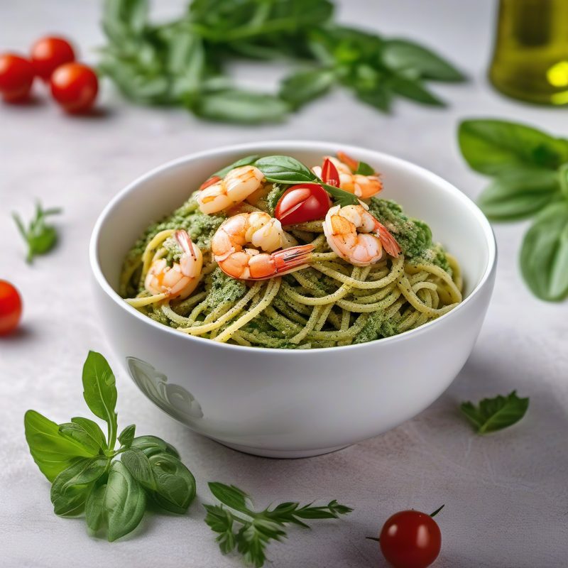 Pasta Arugula Pesto Shrimp