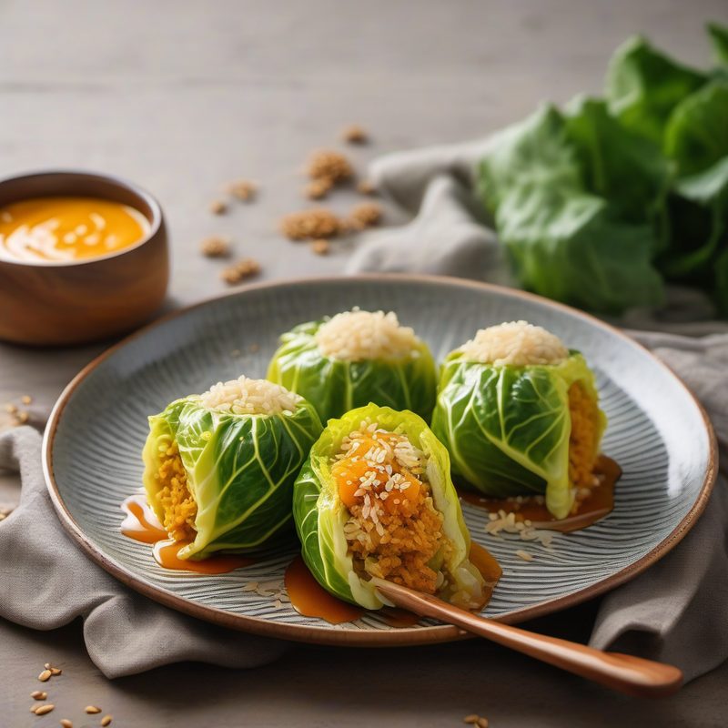 Savoy Cabbage Rolls Stuffed with Rice and Pumpkin