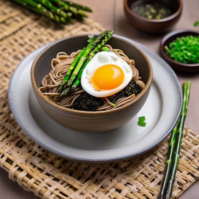 Soba Asparagus Egg Nori