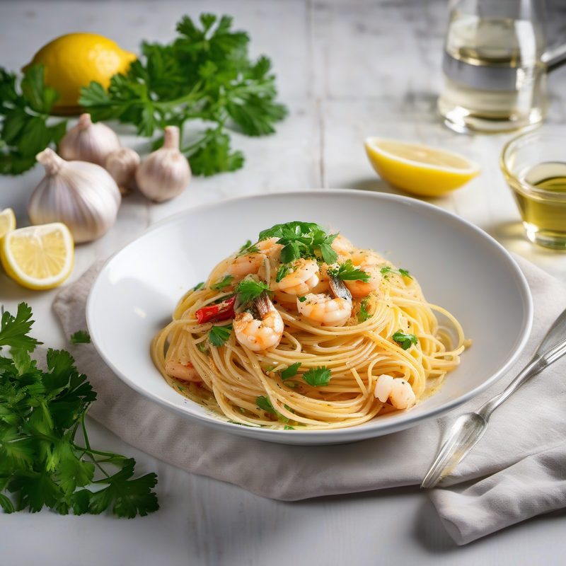 Spaghetti Scampi Aglio Olio