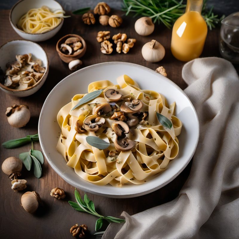 Tagliatelle Mushrooms Sage Walnuts
