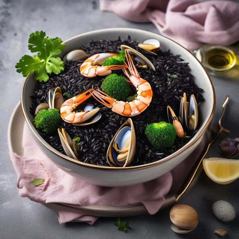Venere Rice with Broccoli and Seafood