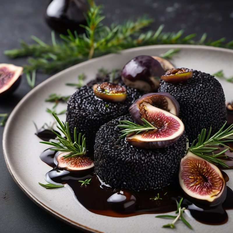 Venere Rice with Mushrooms and Fig Skewers